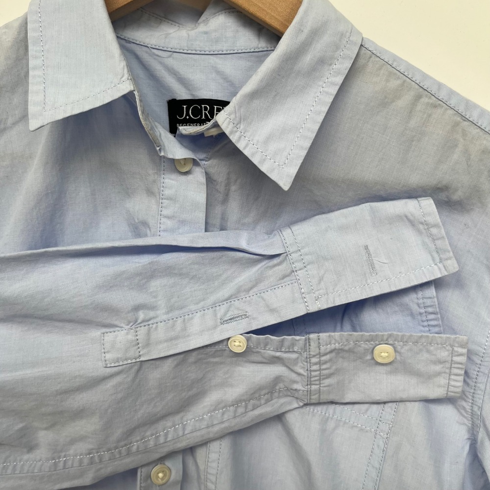 J. Crew Garçon classic shirt in cotton poplin Button Down Women 2 Blue BY715 - Picture 4 of 8